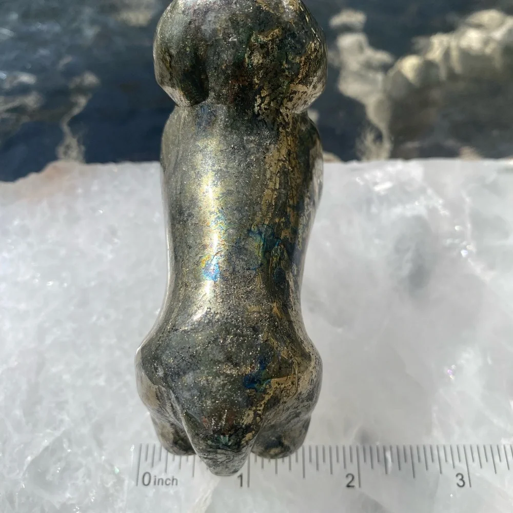 Pyrite Daschund Figurine